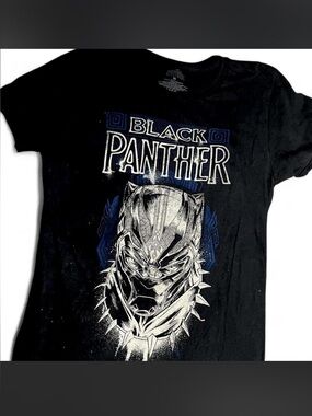 Marvel Black Panther Short Sleeve Tee in Black, White & Blue